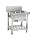 Stainless Steel Economical Single / Double Bowl Sink Bench / Work Table Kitchen Wash Sink with Under Shelf